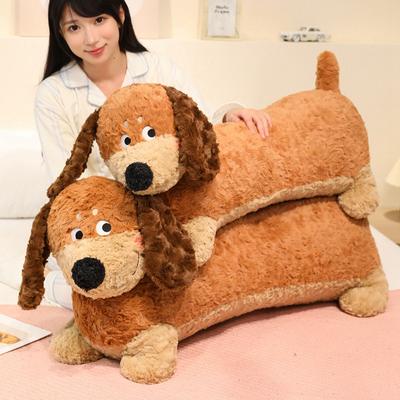 Cartoon Dachshund Long Throw Pillow Plush Toy Doll Lying Down Puppy Dog Doll Girl Soothing Rag Doll