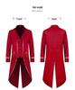 Manteau queue-de-pie médiéval 2022 avec bordure dorée pour Halloween