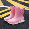 New Rain Shoes Women's Adult Medium Tube Rain Boots Non-slip Water Shoes Velvet Cotton Kitchen Short Rubber Shoes Fashion