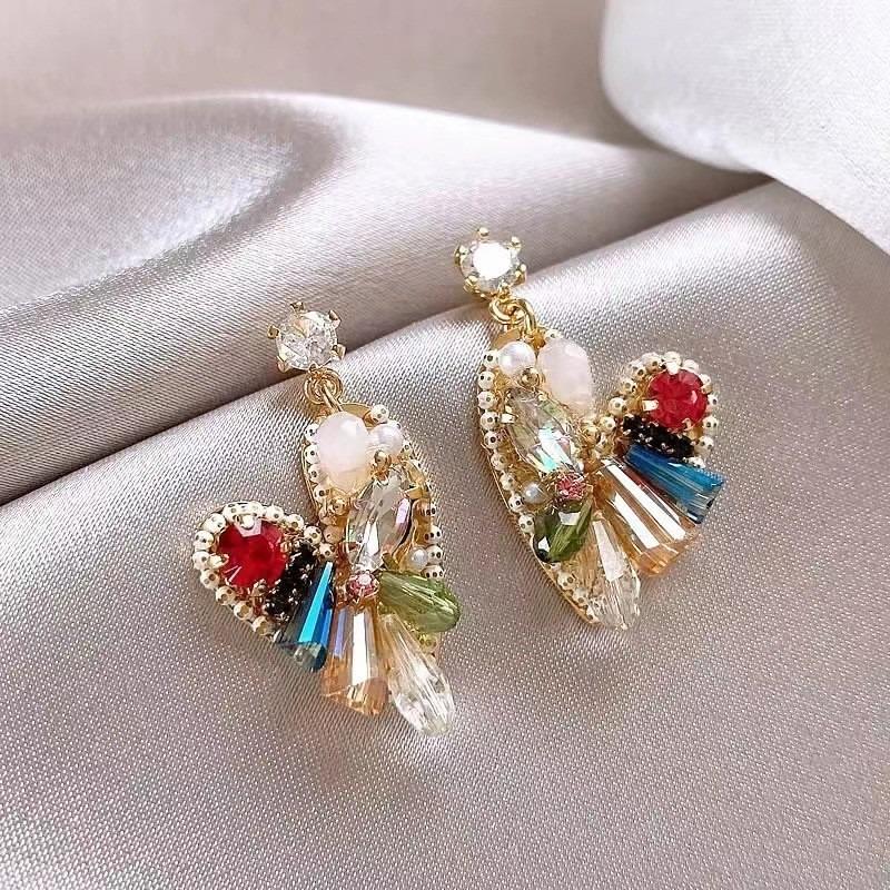 European and American Exaggerated Heavy-duty Crystal Tassel Earrings for Women, Elegant and Sophisticated Earrings, Trendy New Bestsellers