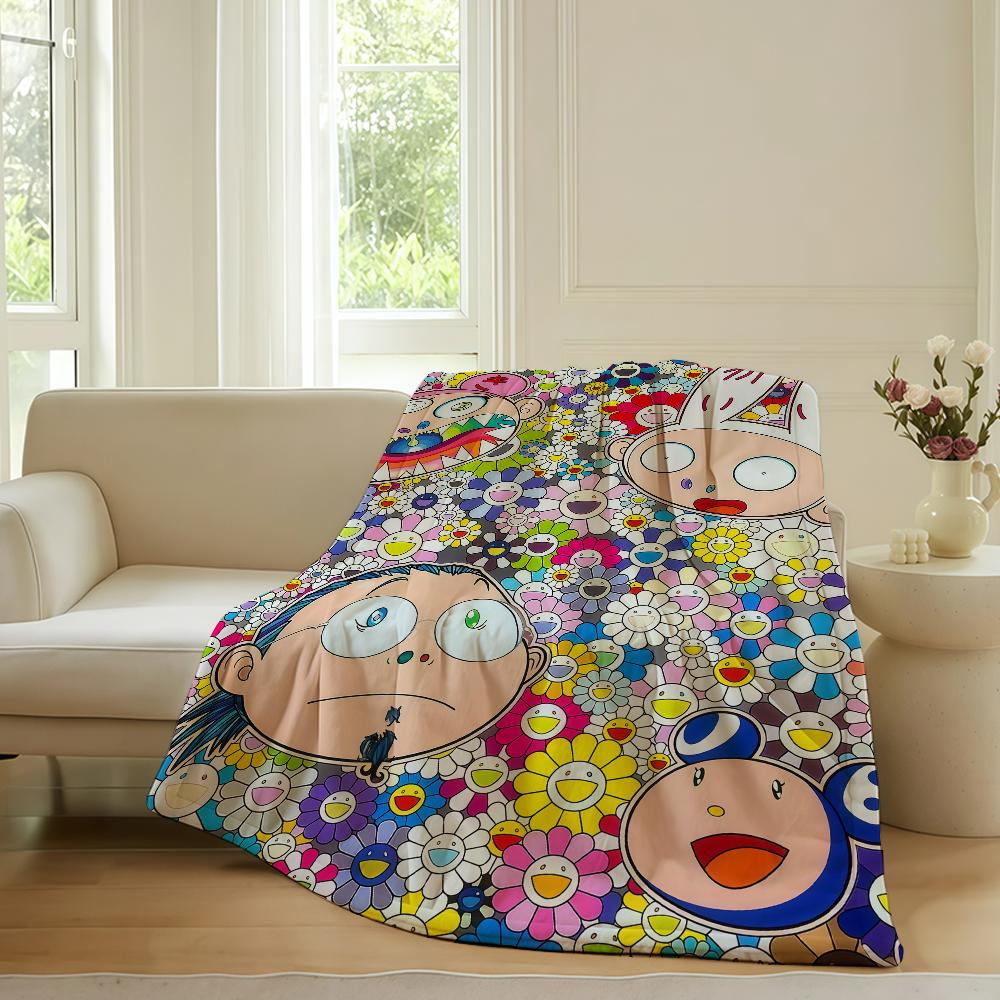 Modedruck M Murakami T Takashi Decke Für Sofa Büro Bett Flugzeug Reise Schlafen Lesen Entspannen Camping Weich Und Warm
