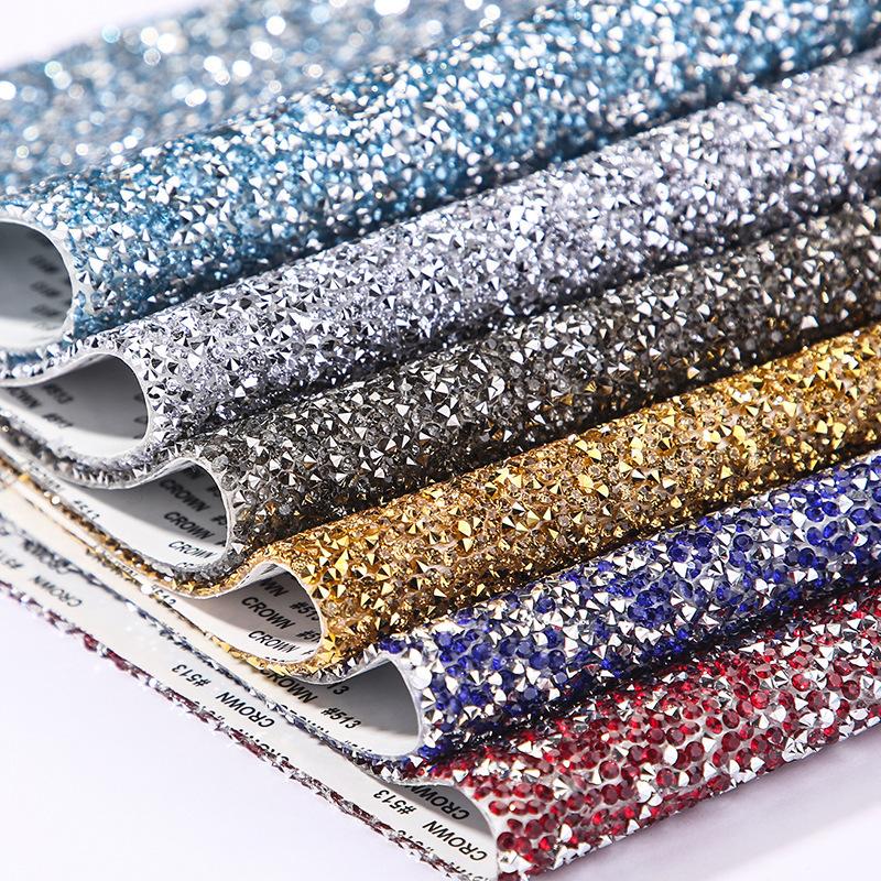 VC 20*24cm *40 Self-Adhesive Glass 3D Eco-Friendly Rhinestone Flatback 14 Facets Strip Sticker DIY Accessories Phone