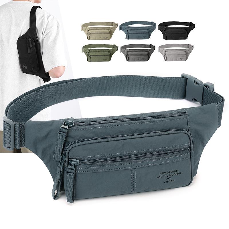 Borsa a petto da pendolare Borsa a vita tinta unita Borsa a tracolla messenger mobile multi-scomparto