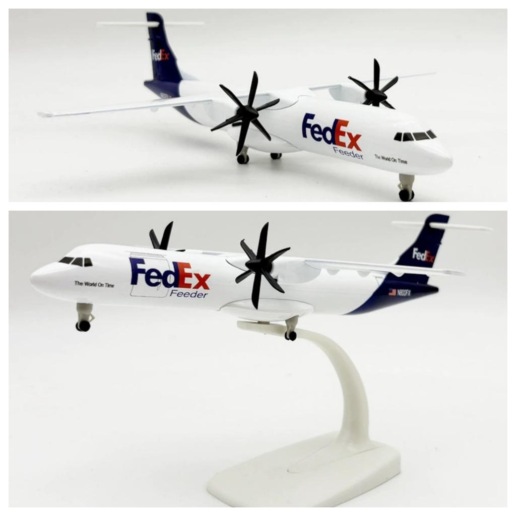 Airplane Models 1/400 Scale 20cm Air FEDEX Airways ATR Model Planes Diecast Metal Toys Aviation W Wheels Landing Gears