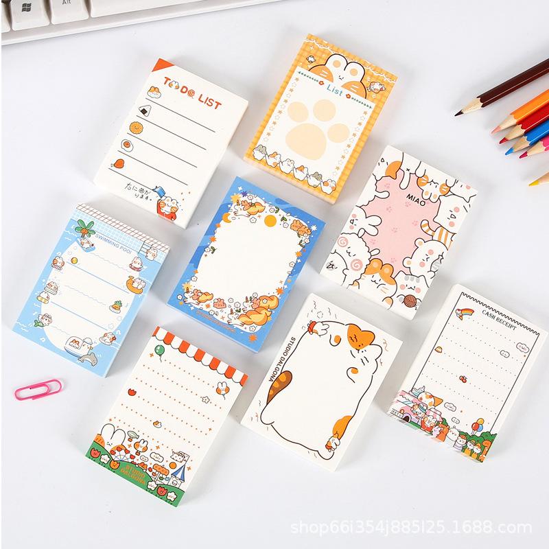 Super Cute Rabbit Little Gift White Notebook Wholesale Creative Internet Celebrity Girl Heart Memo Pad Kawai Stationery Lovely