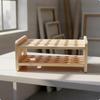Wooden Scissors Storage Rack Wood MultiCompartment Desktop Organizer