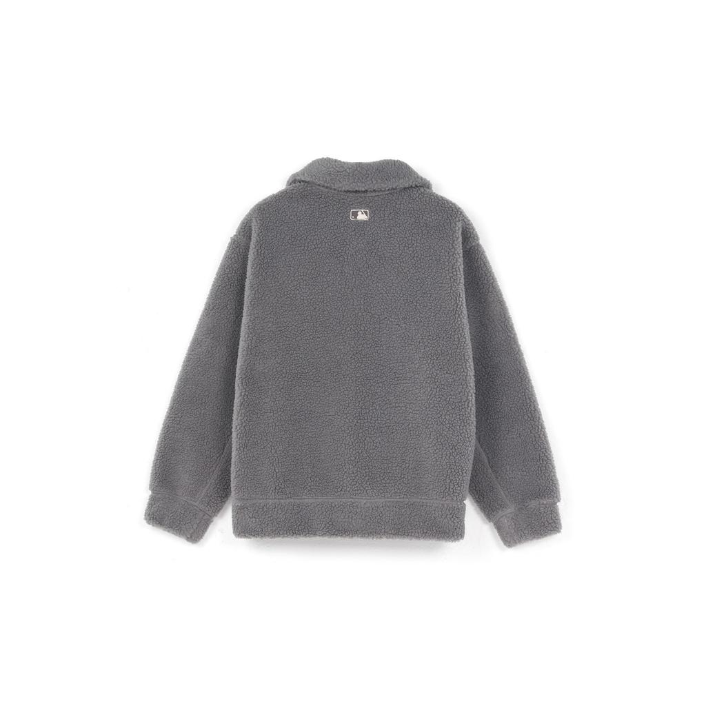 Giacca con Logo e Collo in Pile MLB Giacca Unisex Carbone 3AJPF0316-50GRD