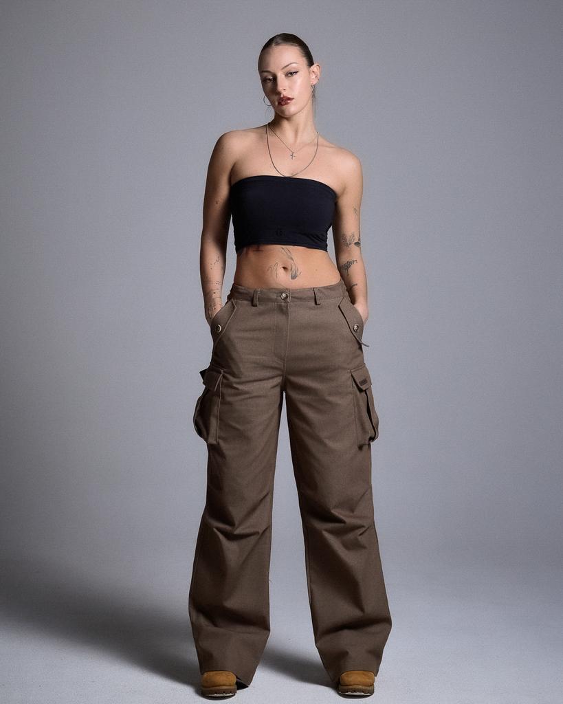 Kulsiseu Cs Cargo Wide Jeans-057 (Brown)