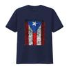 Womens Vintage Flag of Puerto Rico T Shirt Distressed  vintage Washed Stretched Unisex Versatile Casual Top For Everyday Wear