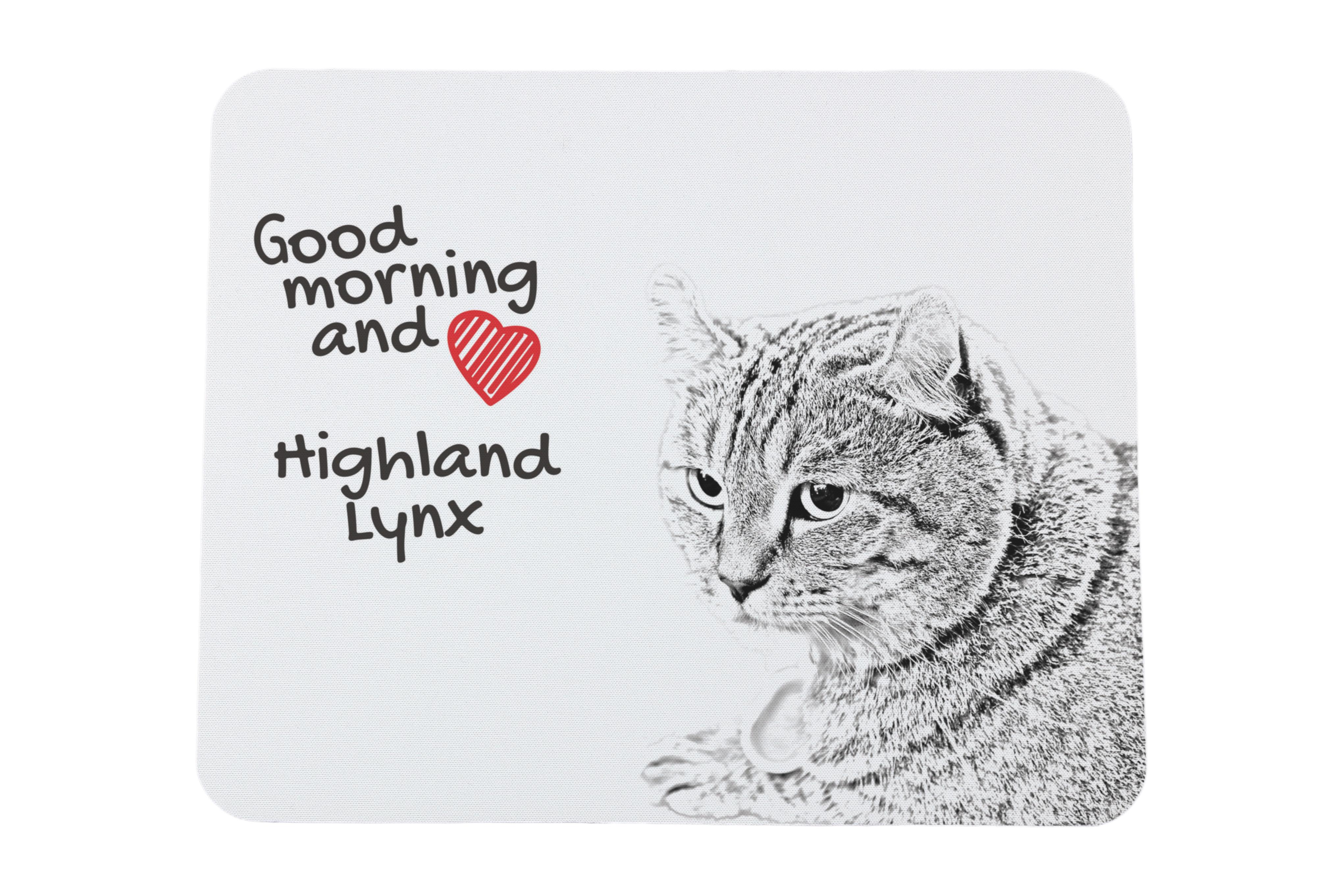 

Highland Lynx - килимок для мишки з принтом, персоналізований килимок для кота, унікальний гаджет для офісного працівника від бренду Art-Dog білий