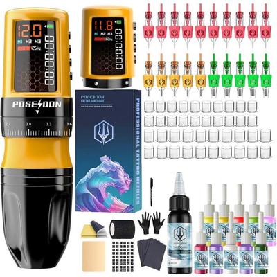 Wireless Tattoo Kit - ZVVN - POSEIDON - 7 Settings - 2 X 1800 mAh Batteries - LED Screen