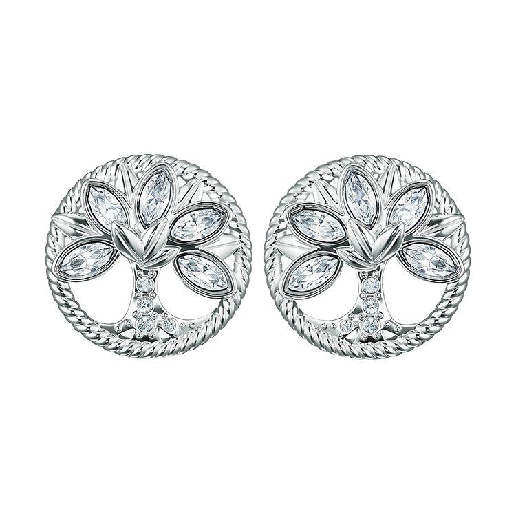 Swarovski Symbolic Brilliant Tree Of Life Rhodium Plated Women Jewelry White 5540301 White