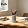 Desktop Storage Cup Vintage Roman Pillar Pen Holder, 3D Printed Column Stationery Holder Container, Decorative Pencil Organizer Box for
