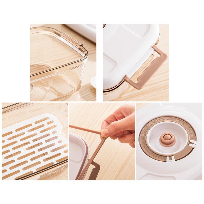 Creative Household Food Storage Box for Fruits Vegetables Durable Vacuum Sealer for Case with Pump Reusable Kitchen