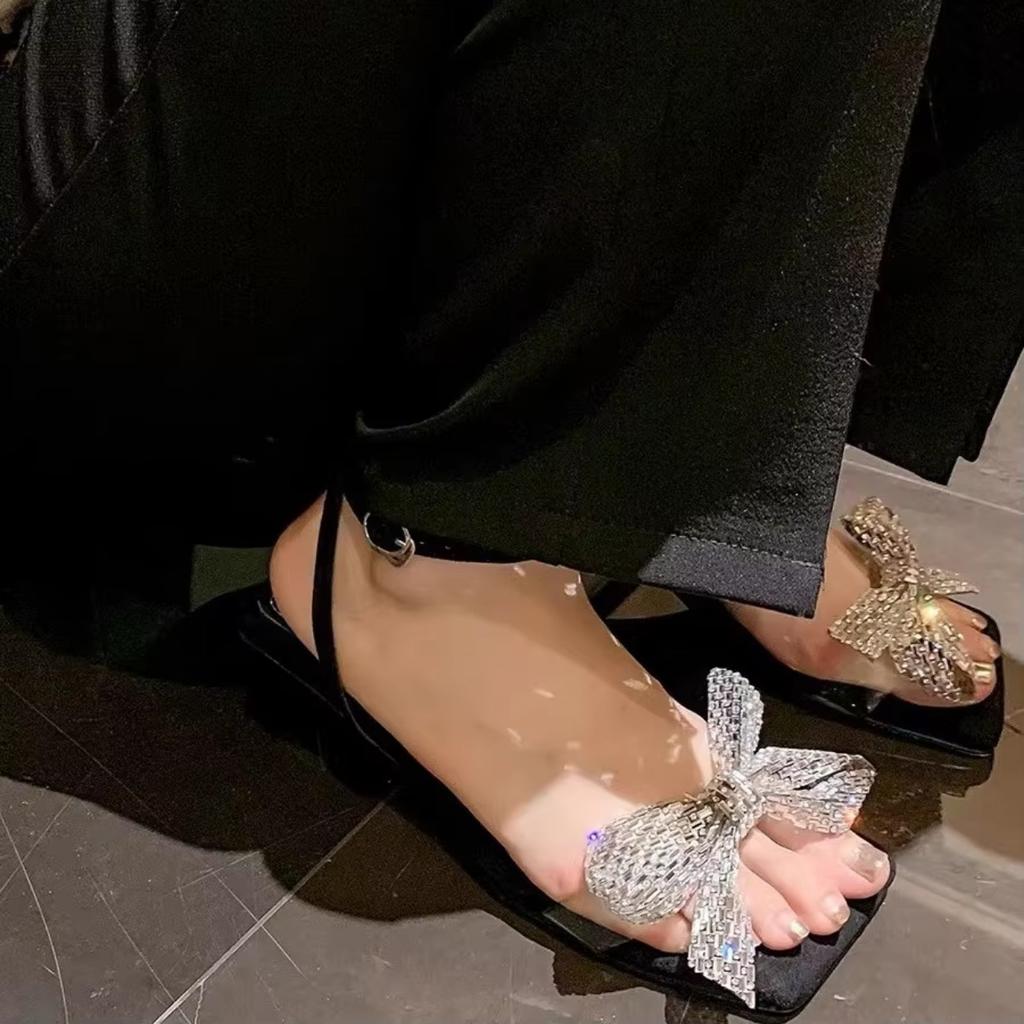 Pantofi cu toc înalt pentru femei Sandale confortabile Stil zână Instagram Fundă Fustă Design slim Vară Primăvară Caracteristică de creștere în înălțime Mare