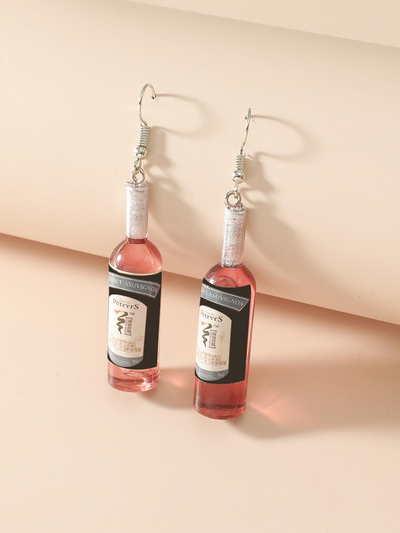 European  American Fashion Versatile Wine Bottle Earrings