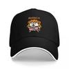 Mamamia Cat Anime Character Black Baseball Cap with Cute Dog Design and Japanese Text for Fans of Kawaii Culture and Pop Art