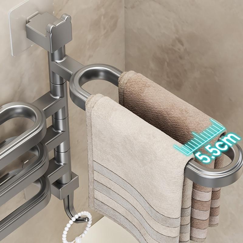 Multipurpose Towel Shelf Without Drilling Setups Decoration for Bathrooms Kitchens and Balconies Storage Solution