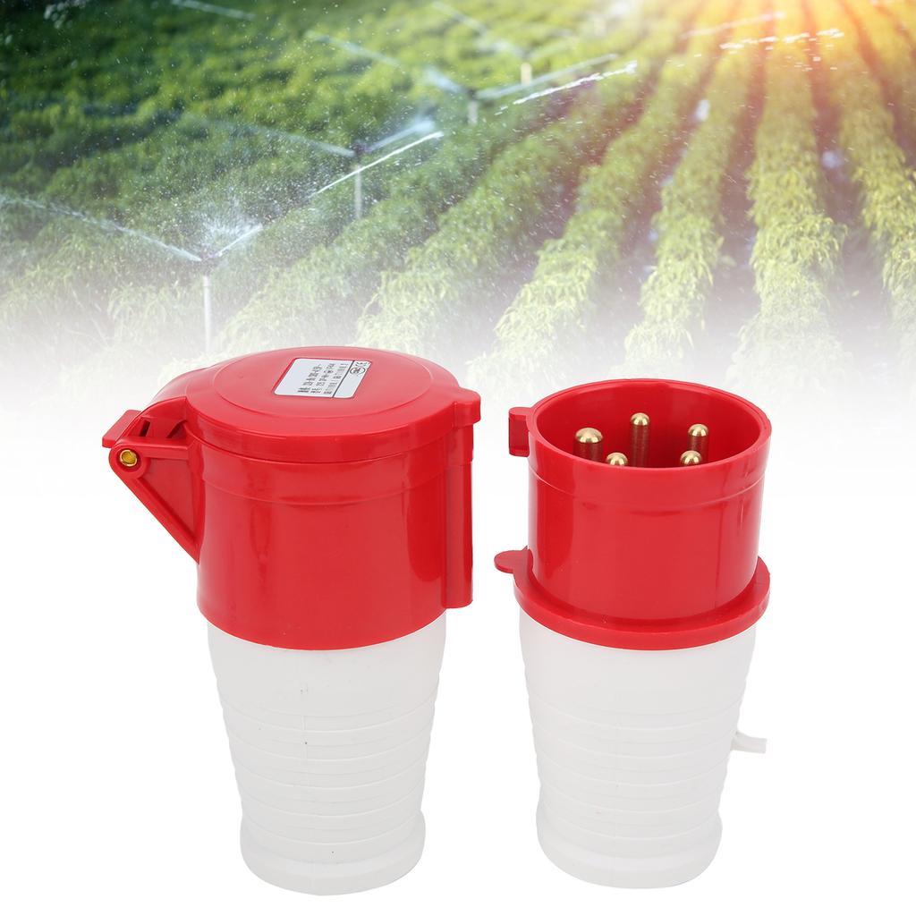 Industrial Plug Connector Set 3 Phase 5 Pin 380415V 32A 3P+N+E IP44 for Agriculture Chemical Metallurgy Station