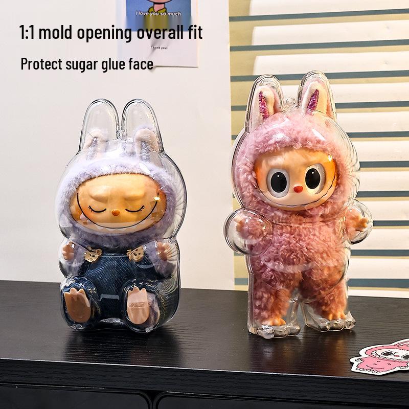 Labubu Vinyl Dustproof Display Case for Sit-Sit Party Doll