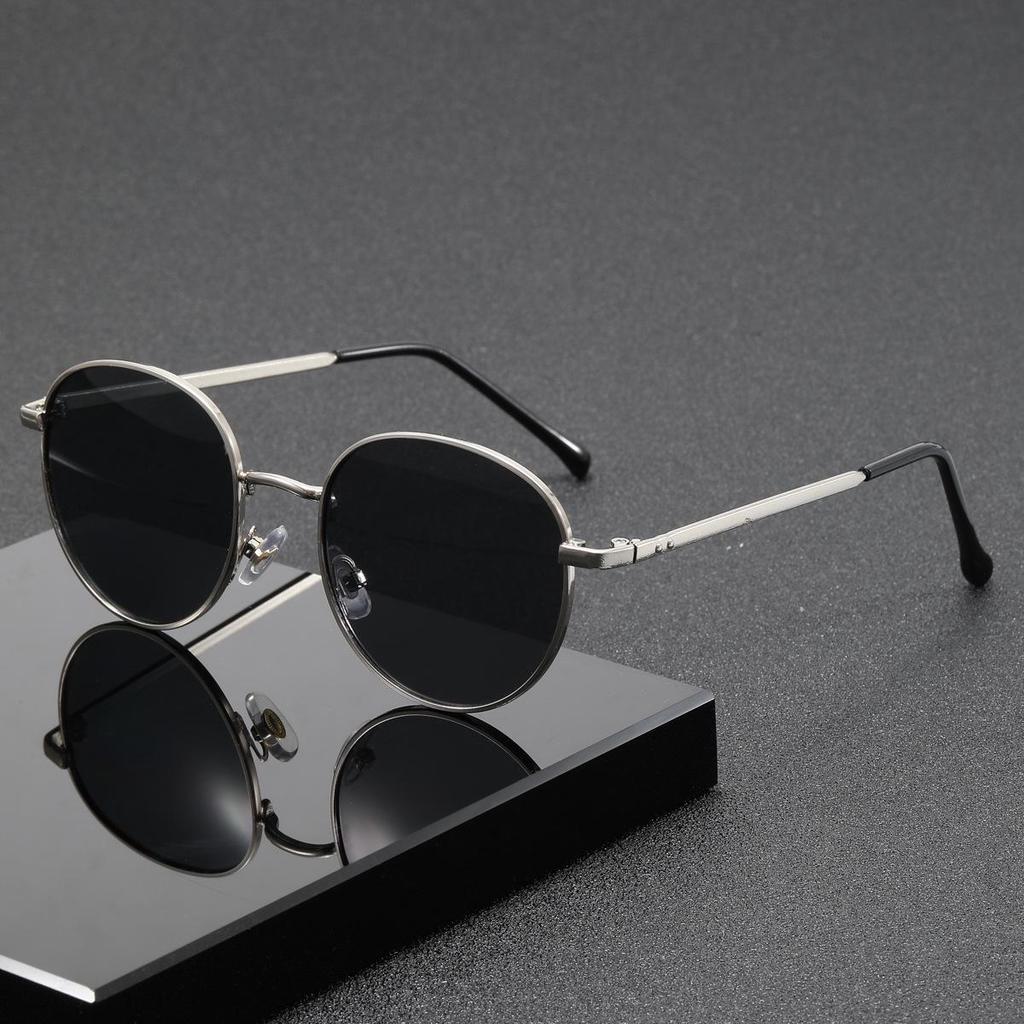 Men's Retro Oval Sunglasses - Cool Small Round Frame Driving and Groomsmen Glasses