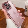 NYHET Luxury Plating Clear Phone Case For iPhone 15 14 13 11 12 Pro Max X XS Max XR 7 8 Plus Full Lens Protector Silikondeksel