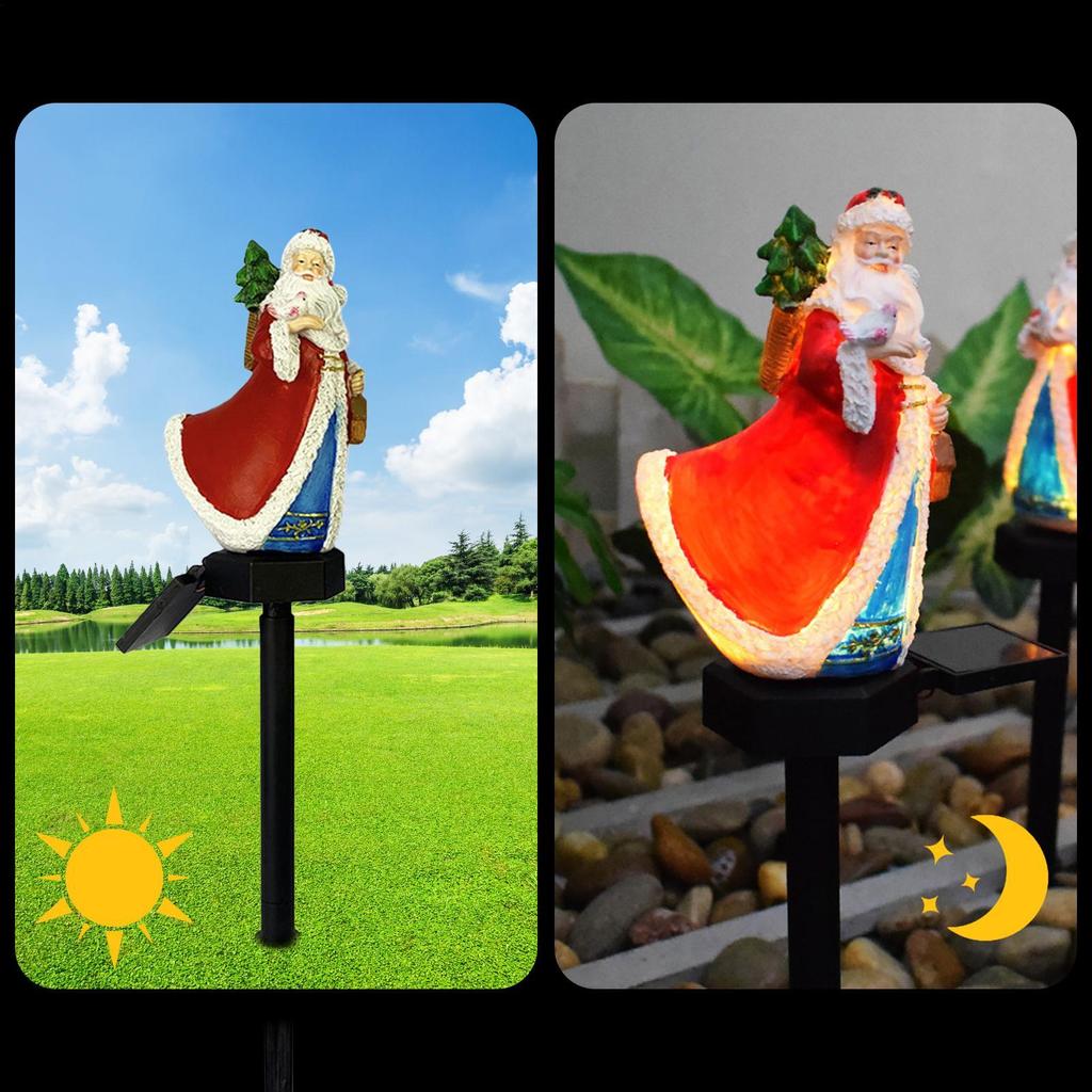 Outdoor Solar Christmas Lights Stake Santa Claus Decorations Pathway Lights Christmas Garden Landscape Decoration Lights