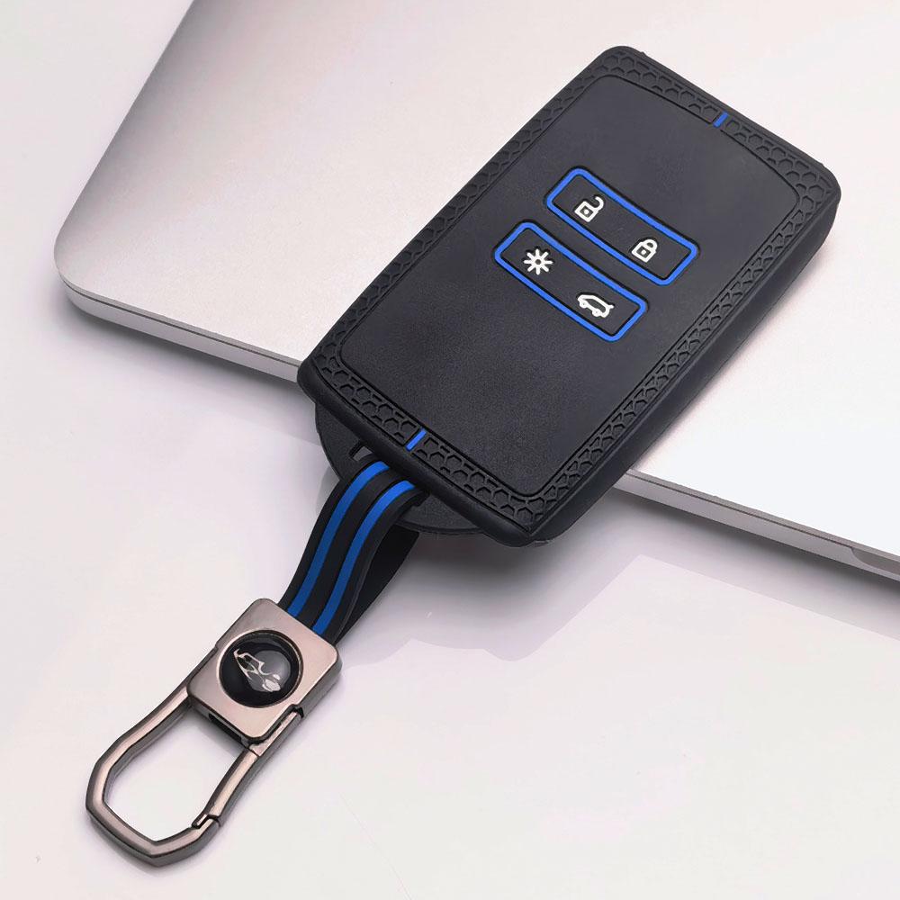 Key Cover for Renault Koleos Kadjar Arkana Clio Megane Captur Zoe Scenic with Keychain Anti-Scratch Guard Shockproof Protection Soft Grip Texture