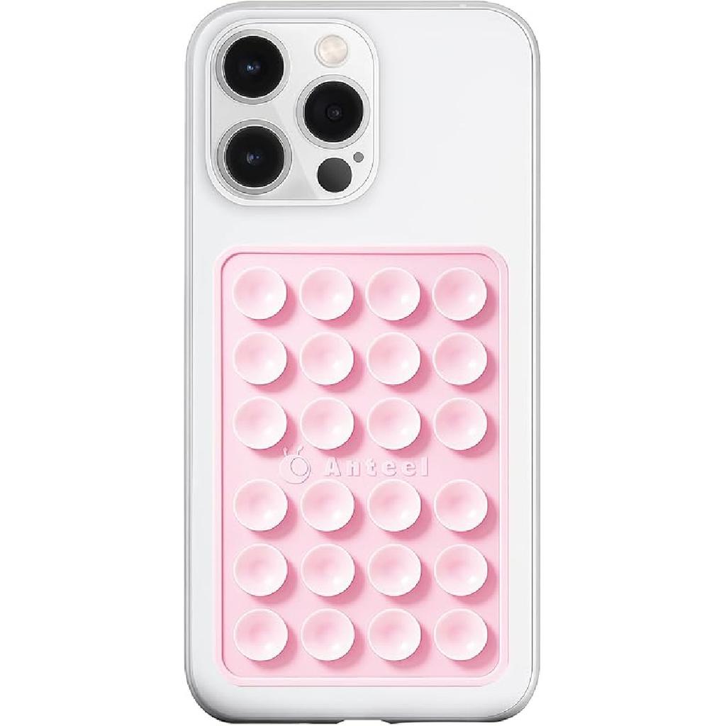 Anteel MAX-Sized Silicone Suction Phone Case Adhesive Mount, Durable, Hands-Free Sticky Phone Holder, Upgraded Thickened and Enhanced Suction Power