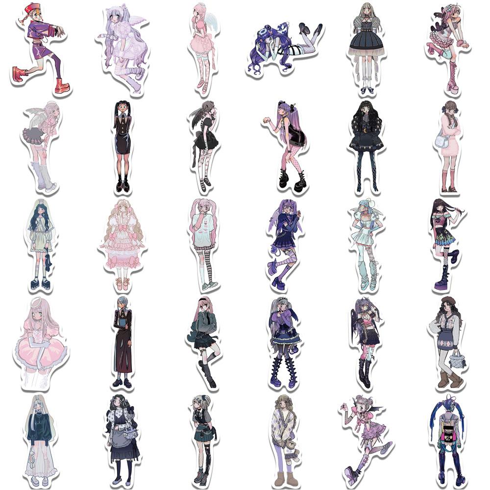 10/30/63pcs Fashion Y2K Domi Girl Stickers Cool Aesthetic Sticker Decoration Notebook Skateboard Phone Cartoon Decals Decoration