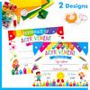 40 PCS Preschool Diploma, Certificate of Achievement in 2 Designs Colorful Certificate of Awards School Classroom Supplies for Kids Students