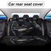 [Howling Wolf Illustration] Wolf In Moonlight Car Seat Cover Set - Stylish Black & Gray, Universal Fit, Machine Washable Polyest