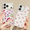 Cherry Fruits Print Case For iPhone 17 18 Pro Max 17E iPhone 16 15 14 13 Pro Max Plating Lens Frame Clear Soft Cover