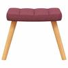 Rocking Chair with Footstool Fabric Burgundy