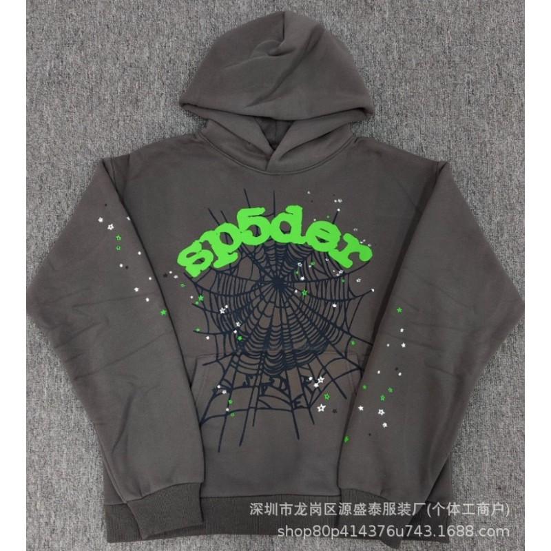 Sp1der Rapper YoungThug Same Foam Letter 555555 Couple Hoodie Pink Sweatshirt