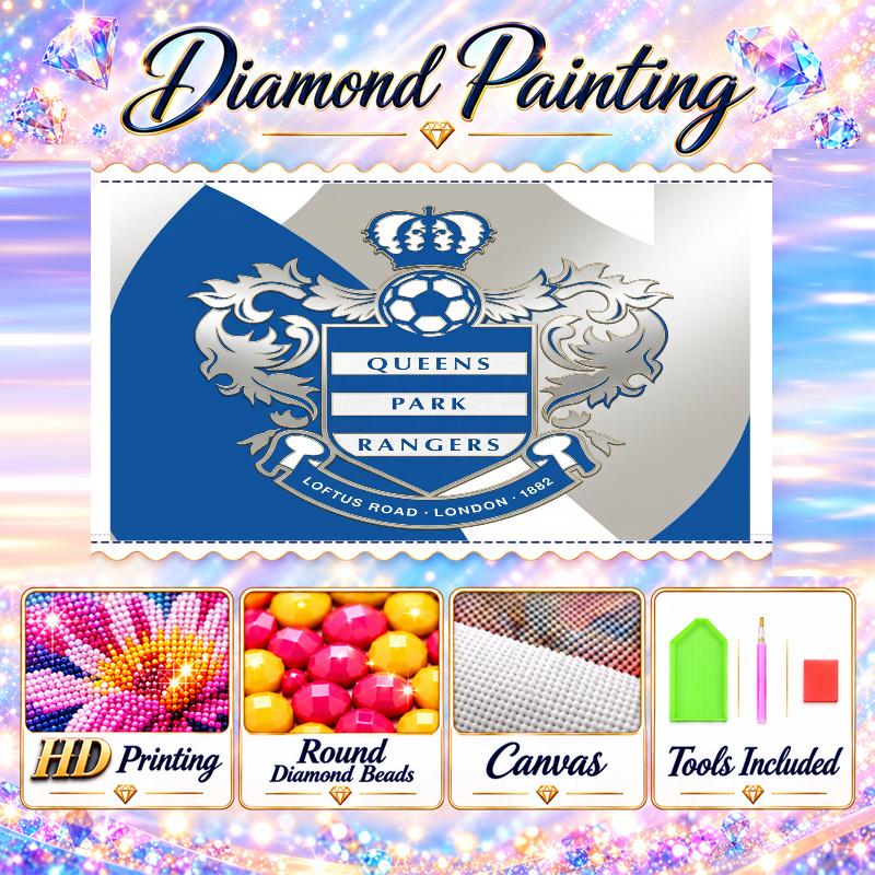 Queens Park Rangers Football Diamond Painting Kit 5D Full Drill DIY Diamond Mosaic Wall Art Home Decor