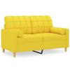 2-seater Sofa - Maison Exclusive - Polyester Fabric - Robust Metal Frame - Light Yellow