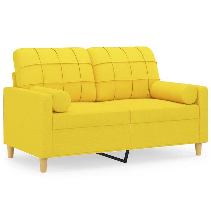 2-seater Sofa - Maison Exclusive - Polyester Fabric - Robust Metal Frame - Light Yellow