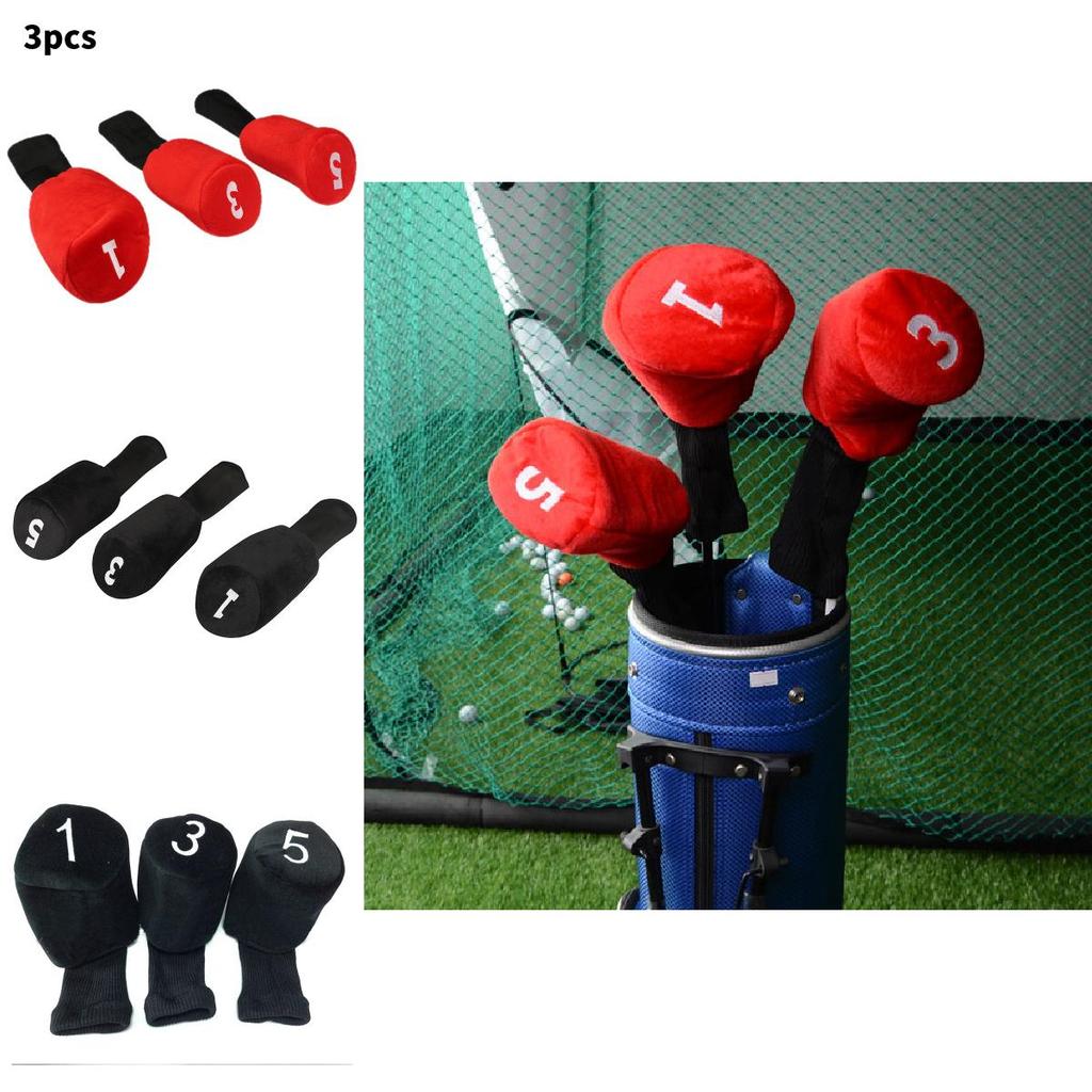 Golf Club Head Cover Set With Cotton Material For Wooden Clubs For Golfers