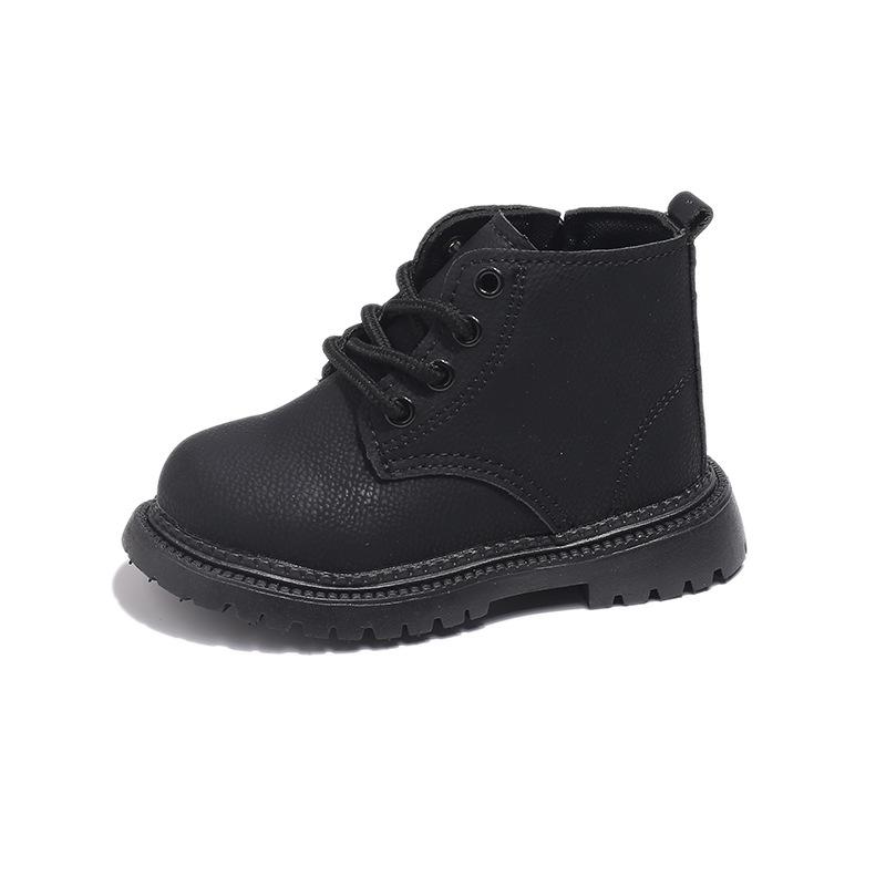 Autumn Children's Leather Boots, Simple and Versatile Single Boots, Boys' Leather Short Boots, Soft-soled Baby Yellow Boots, Boys' and Girls' Shoes