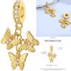 Inlaid Zirconium Sun 925 Silver Travel Balloon Butterfly Love Family Sister Heart Charm Fits Women Jewelry