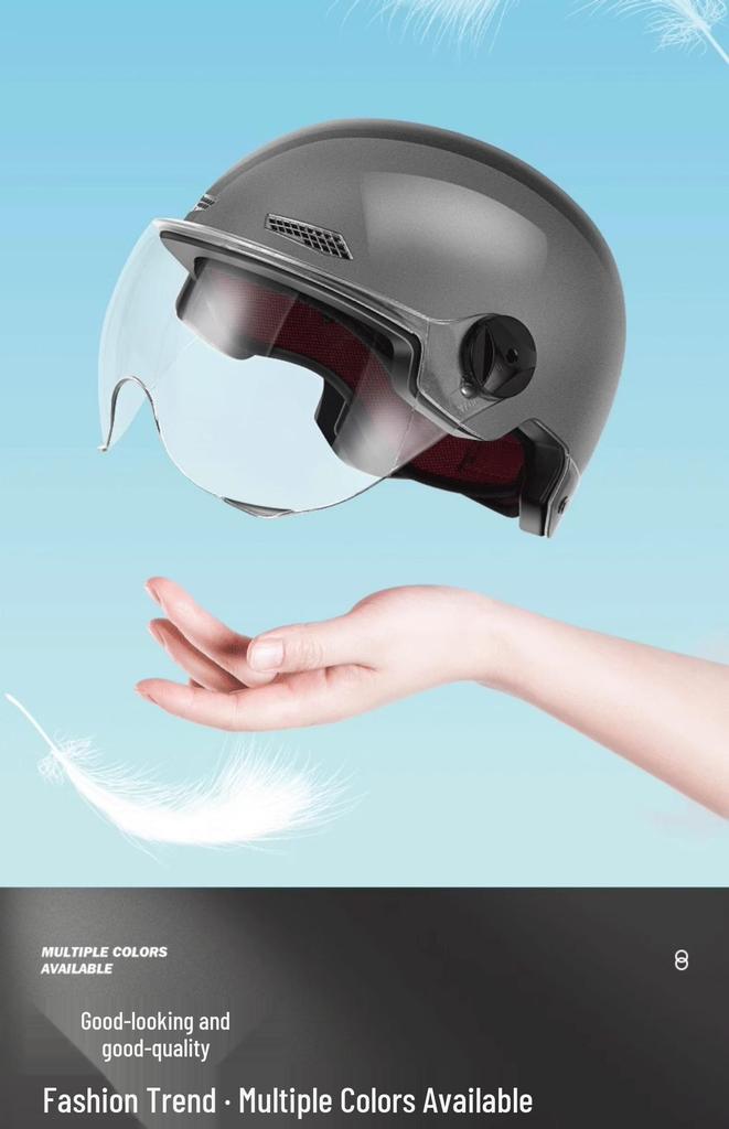 Certified 3C Electric Motorcycle Helmet: Retro, Breathable, All-Season, Lightweight for Men and Women