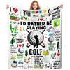 Golf Pattern Flannel Blanket Comfort Blanket Fit Sofa Office Camping Blanket Holiday Gift Blanket