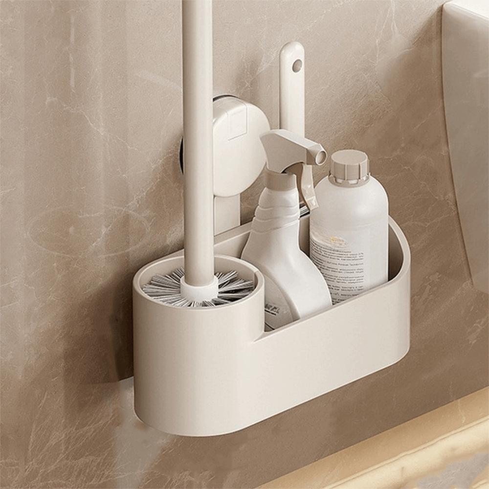 Suction Cup Mount Wall Mounted Toilet Brush Vertical Toilet Brush  Household Cleaning