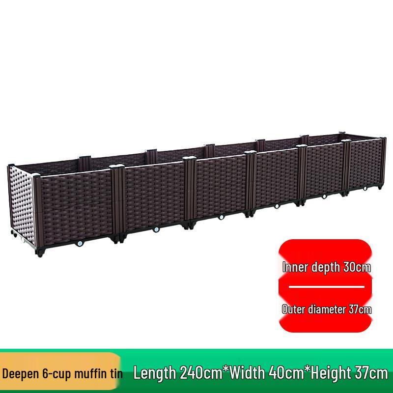 Extra-Large Thickened Raised Plastic Planter for Vegetables - Ideal for Family Rooftop or Balcony Gardening