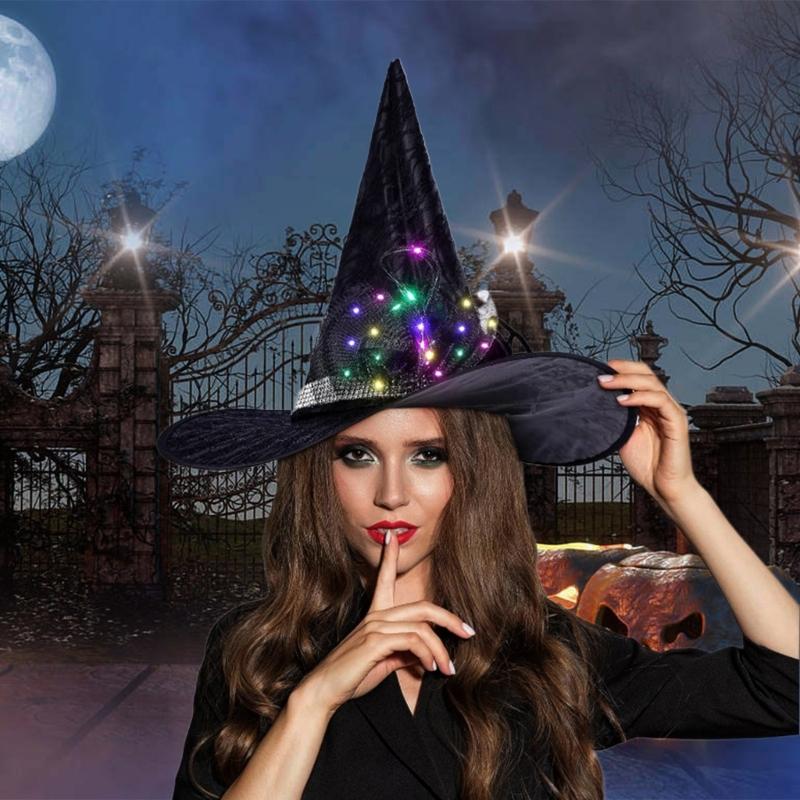 Retro Witch Hat Cloak Wand Accessory Unique Pumpkin Wizard Hat Fashion Accessory