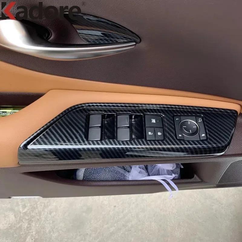 For Lexus ES 250 350 300h - 2024 Carbon Fiber Car Interior Door Window Lift Switch Button Panel Cover Trim Accessories