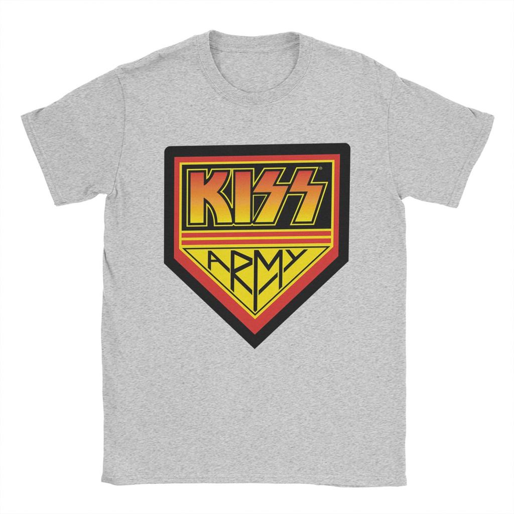 Men T-Shirts Kiss Army Logo Casual Cotton Tee Shirt Short Sleeve Rock Brand T Shirts Round Collar Tops Gift Idea