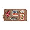 Accordion Zip 20 Vintage Comic Patch Long Wallet Women Wallet Brown C7204-B4NQ4