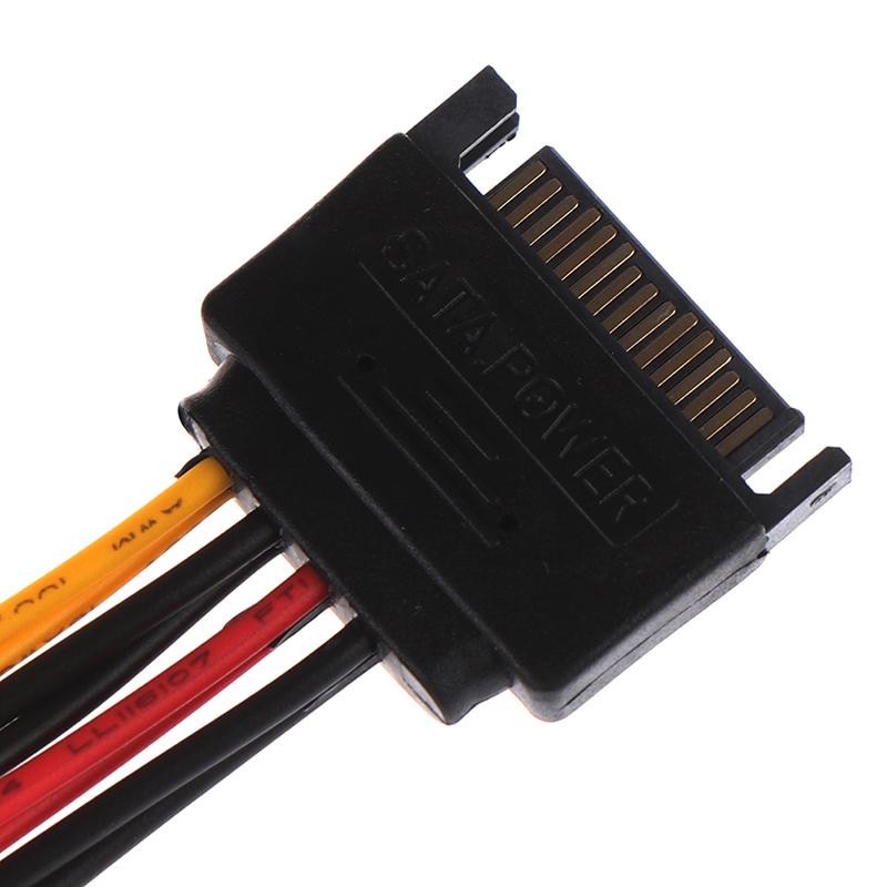 90 Degree Sata 15-Pin Male To 2 X 15P Female Y Splitter Adapter Power Cable